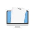 Picture of a monitor with the inscription news on a white background. Vector illustration. EPS 10 Royalty Free Stock Photo