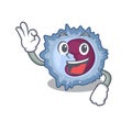 A picture of monocyte cell making an Okay gesture