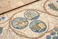 Mosaic floor at The Church of the Beatitudes, Lake Galilee Royalty Free Stock Photo