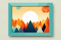 a picture of a mountain landscape with the sun in the sky Royalty Free Stock Photo