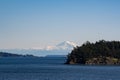 A picture of Mt. Baker taken from the sea.