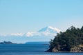 A picture of Mt. Baker taken from the sea.