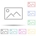 Picture multi color set icon. Simple thin line, outline vector of web icons for ui and ux, website or mobile application Royalty Free Stock Photo