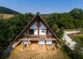 Picture of a museum of rebuild viking buildings in southern Germany