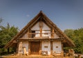 Picture of a museum of rebuild viking buildings in southern Germany