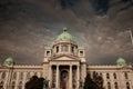 Main entrance to the National Assembly of the Republic of Serbia in Belgrade. Also known as Narodna Skupstina, it is the seat of Royalty Free Stock Photo