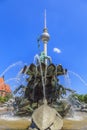 Picture of the Neptunbrunnen in Berlin from ground perspective