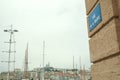 Notre Dame de la Garde church, also called Bonne Mere, seen from the Rue de la Mairie street meaning in French city hall street Royalty Free Stock Photo