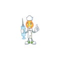 Picture of Nurse white candle cartoon style holding syringe