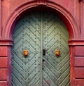 Picture of old beautiful door in daylight Royalty Free Stock Photo