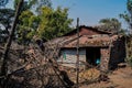 Picture of old and damaged hut in Indian village Royalty Free Stock Photo