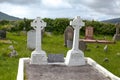 Irish Celtic Cross in graveyard country setting Royalty Free Stock Photo