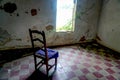 Picture of an old wooden chair in an abandoned house Royalty Free Stock Photo
