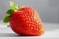 Picture of one strawberry background, macro, one red strawberry with leaves, Fragaria vesca Royalty Free Stock Photo