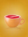 Picture of an orange cup made from juicy grapefruit Royalty Free Stock Photo