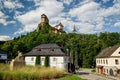 Picture of Orava Castle and monument of Pavol Orszagh Hviezdoslav Royalty Free Stock Photo