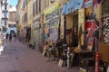 Picture of an original antique shop in the middle of a pedestrian street in the sixth district of Marseille.