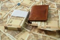 Picture of Pack of Indian currency notes with wallet