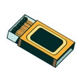 Picture of a pack of matches on a white background. Vector illustration Royalty Free Stock Photo