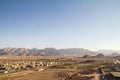 Aerial view of a residential suburb of Yazd, Iran, under construction, being developped