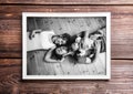 Picture of parents holding baby daughter. Fathers day. Royalty Free Stock Photo