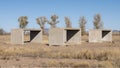 Untitled work in concrete by Donald Judd at the Chinati Foundation in Marfa, Texas. Royalty Free Stock Photo