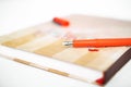 Picture of pen on the closed diary Royalty Free Stock Photo