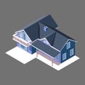 Picture of a penthouse. Picture of a stylish house. Vector illustration