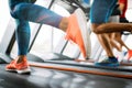 Picture of people running on treadmill in gym Royalty Free Stock Photo