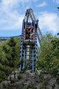 People on a roller-coaster in Europa park