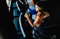 Picture of people running on treadmill in gym Royalty Free Stock Photo