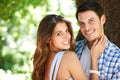 Picture perfect couple. A loving young couple standing in the summer sun. Royalty Free Stock Photo