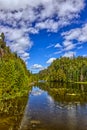 Picture perfect lake scene between the canyon - Thunder Bay, Ontario, Canada Royalty Free Stock Photo