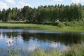 A picture-perfect lake view in Vuokatti Finland Royalty Free Stock Photo