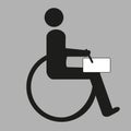 A person with special needs works on a computer Royalty Free Stock Photo