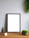 Picture photo art frame white empty blank space background design home gallery interior decoration Royalty Free Stock Photo