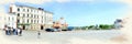 Imitation of the picture. Market Square in Vyborg. Panorama