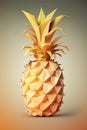 Picture of pineapple on the gradient pastel background, colorblocks technique. Generative AI Royalty Free Stock Photo