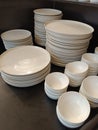 Picture of plates and bowls with selective focus Royalty Free Stock Photo