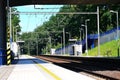 Modern railway station on the electrified line, photo, Havirov, Czech Republic Royalty Free Stock Photo