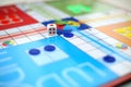 Picture of playing ludo game with dice