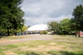 A picture of the PNE Agrodome taken using tilt-shift effect. Royalty Free Stock Photo