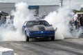 Drag car smoke show Royalty Free Stock Photo