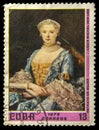 Picture postage stamp -Retrato de mujer - Louis Michel Van Loo