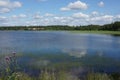 Picture-postcard lake view of Vuokatti in Finland Royalty Free Stock Photo