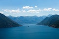 Picture-postcard view of Coastline of the Boka-Kotor Bay, Montenegro Royalty Free Stock Photo