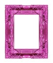 Picture purple frame isolated on white background, clipping path