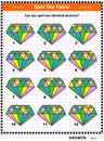 Picture puzzle with iridescent gemstones