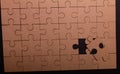 Picture of a puzzle with one piece missing Royalty Free Stock Photo