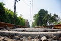 Picture of a rail anchor on a railway track of Indian Railways system Royalty Free Stock Photo